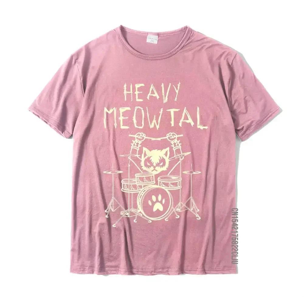 Heavy Meowtal Cat Metal Music Gift Idea Funny Pet Owner T-Shirt Latest Printed Tops Shirt Cotton T Shirts for Boys Geek