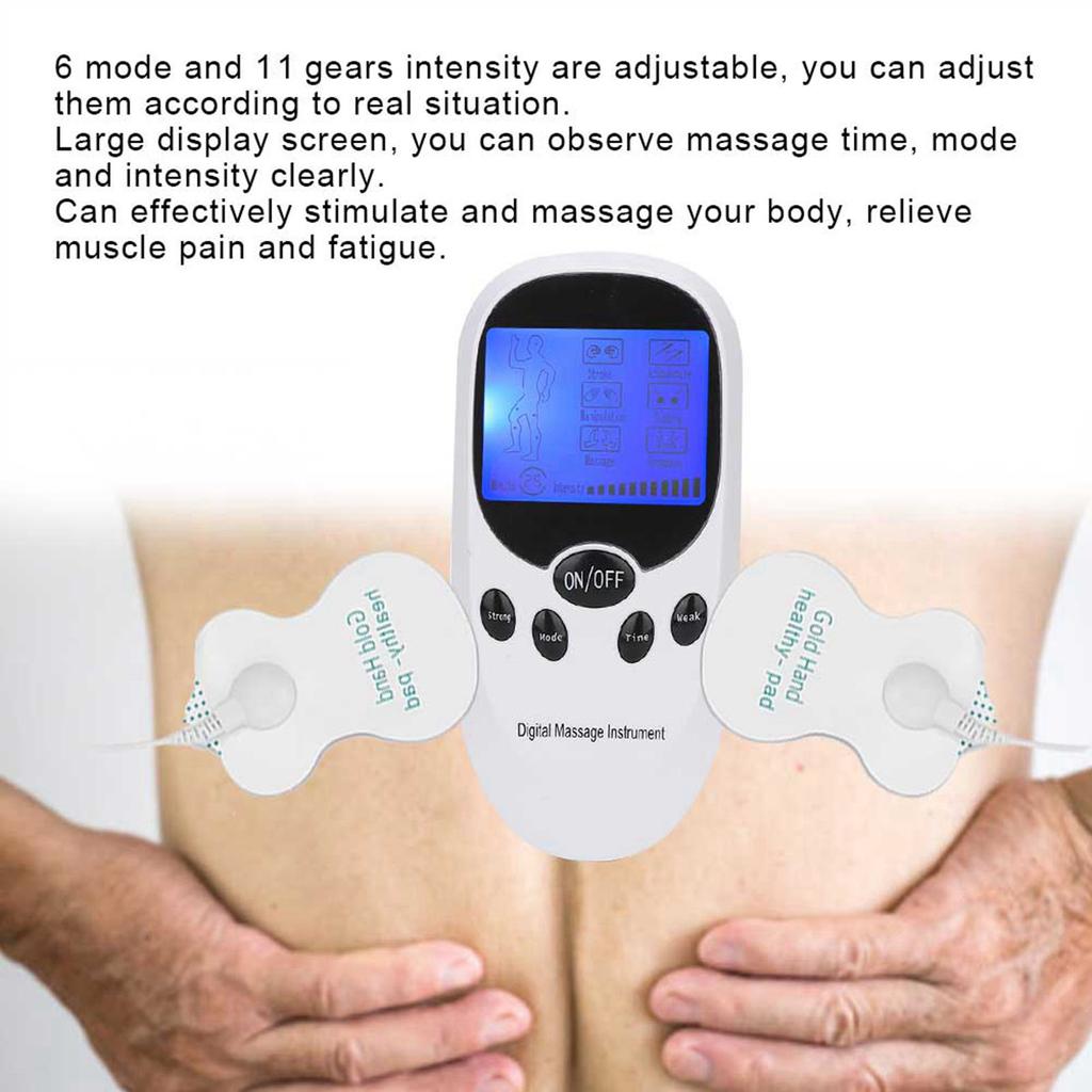 Digital Electronic Dual Output Massager Muscle Stimulator Pain Relief Massage Instrument