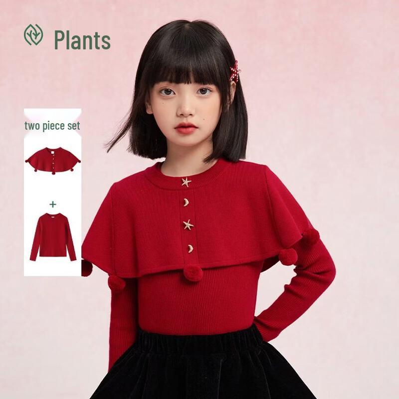Girls  New Year Red Sweater & Skirt Set 150