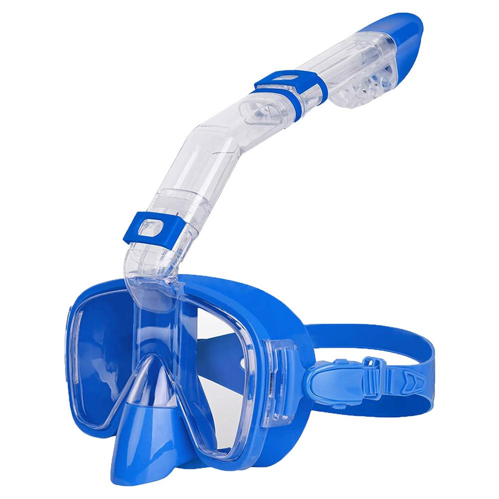 

Diving Masks Foldable Anti-Fog Snorkel Mask Set with Full Dry Top System for Free Swim Professional Snorkeling Gear Adults Kids S/M небесно-голубой