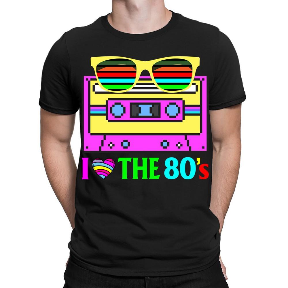

I Love The 80s Fancy Dress Globe Party Neon Festival Mens Womens T-Shirt5#TA-194 4XL