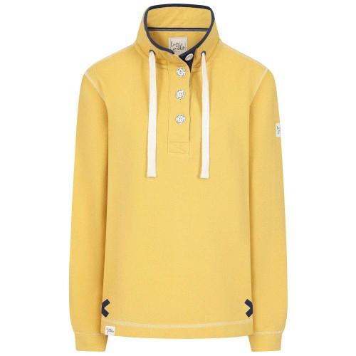 Lazy Jacks Womens/Ladies Pique Button Neck Sweatshirt