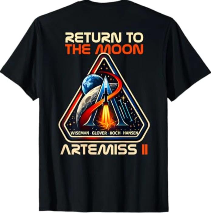 Vintage Artemis II Return to the Moon Mission Back T-Shirt XL