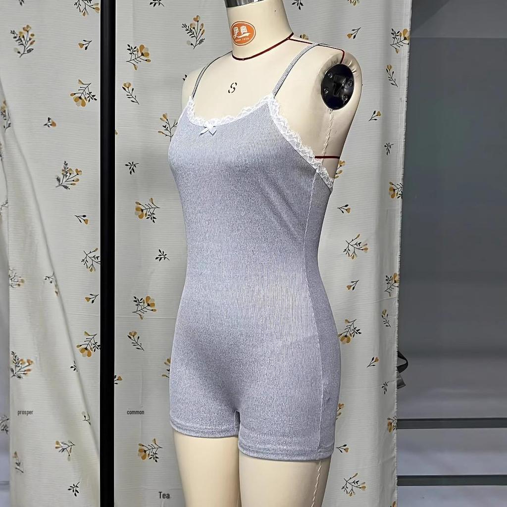 2025 Summer Stylish Color Block Lace Jumpsuit - European & American Fashion for Women