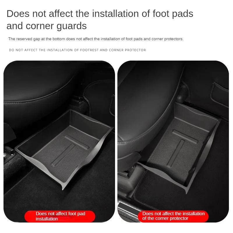 For Tesla Model Y Storage Box Under The Front Seats TPE Material Durable and Textured Designed with The Original Car Mold
