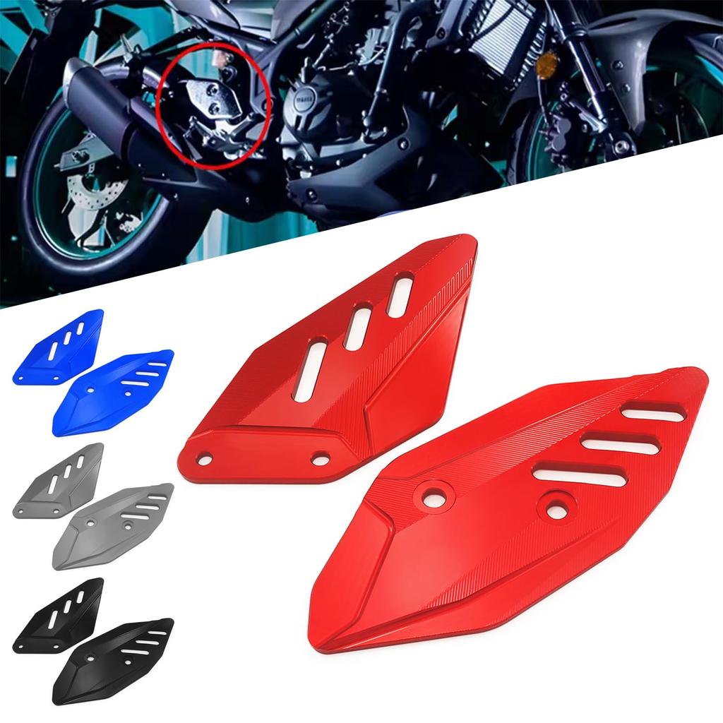 Lavitin Motorcycle Aluminum Foot Pedal Wing Foot Peg Footrest Heel Guard Cover Protector Kit