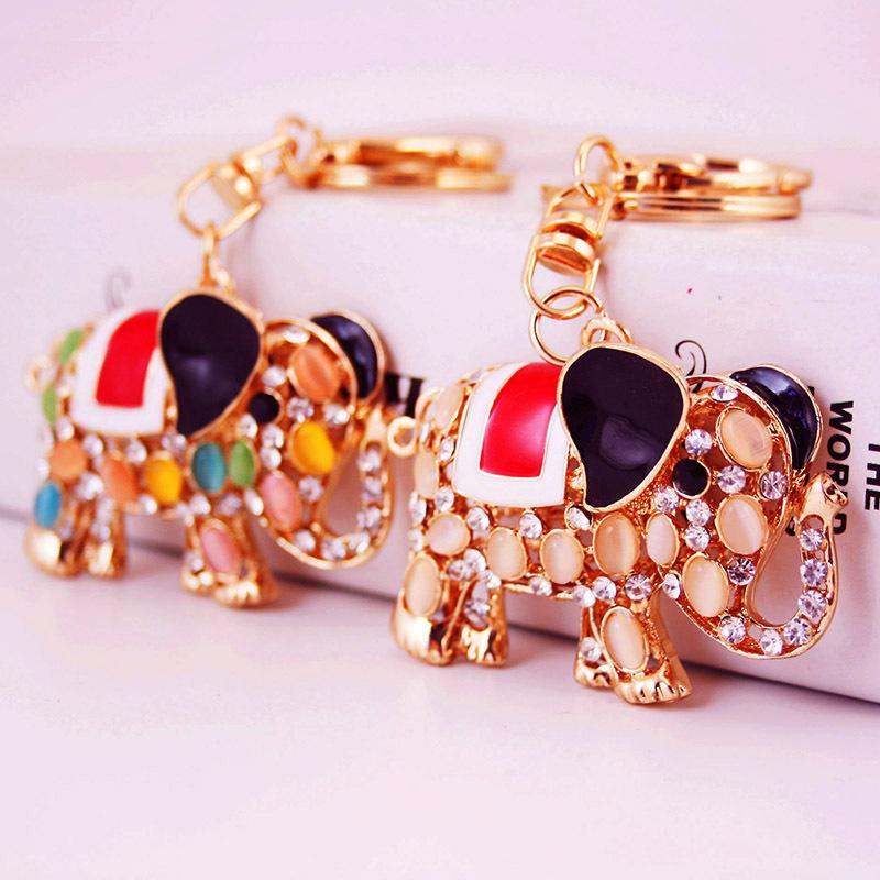 Sale Precious Stones Inlaid Thailand Elephant Car Elegant Charm Pendant Car Holder Bag Charm