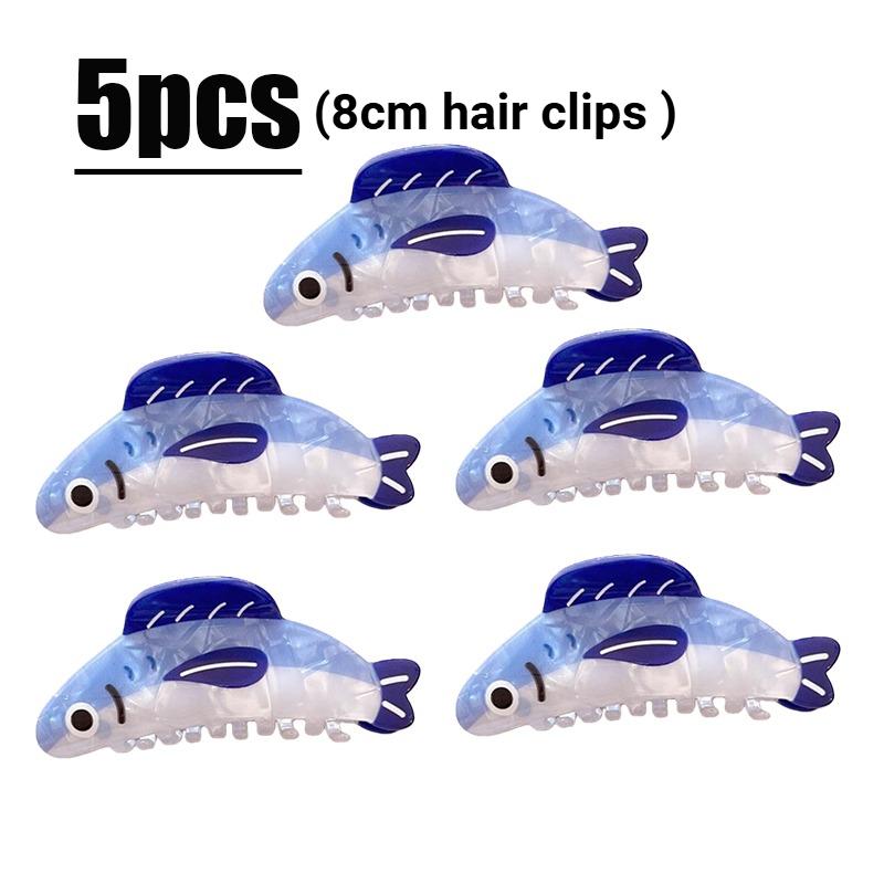 5 Stück Kreative Sardinenförmige Haarspangen, Rutschfester Halt Acryl Haarnadel Mode Dekoratives Accessoire für Frauen und Teenager Accessoire
