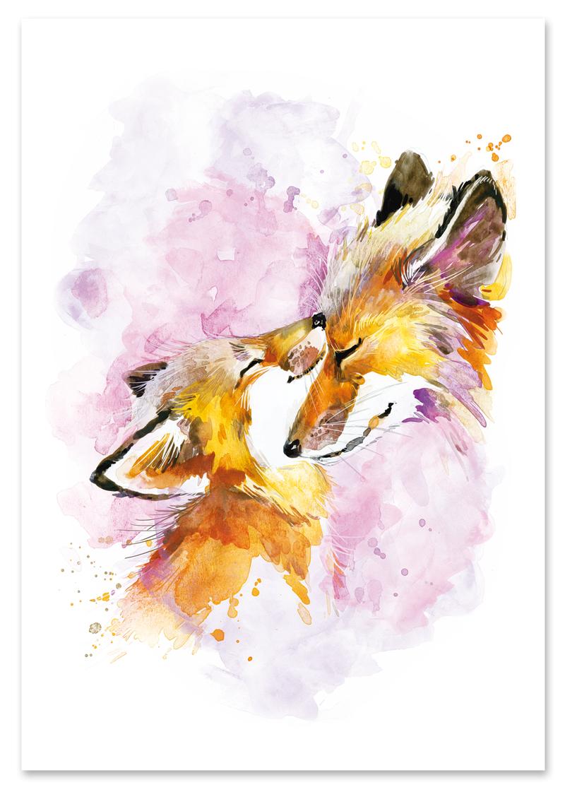 

Плакат лисичка лис лисяча родина 30x40 cm