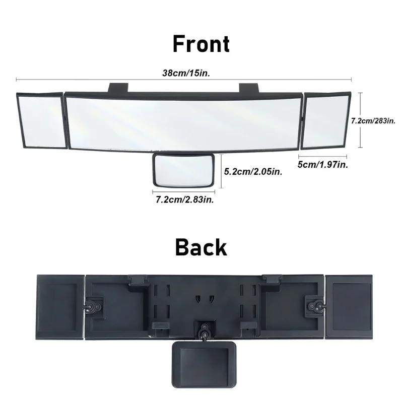 

Adjustable Wide-view Rearview Mirror In The Car Wide Angle Panoramic Assisting Interior Clip On Convex Rear View Mirror For Car чорний