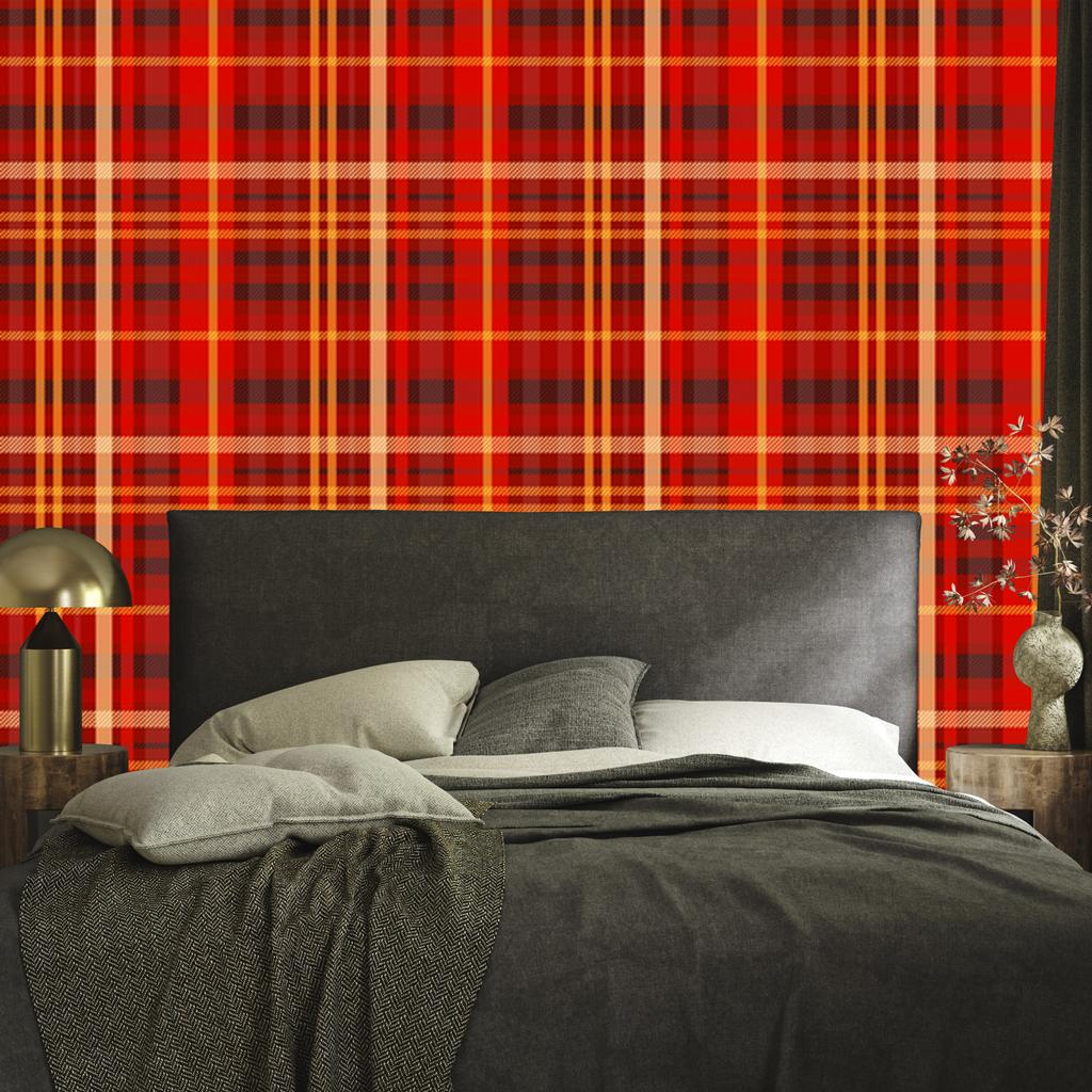Red and peach checkered wallpaper 50x1000