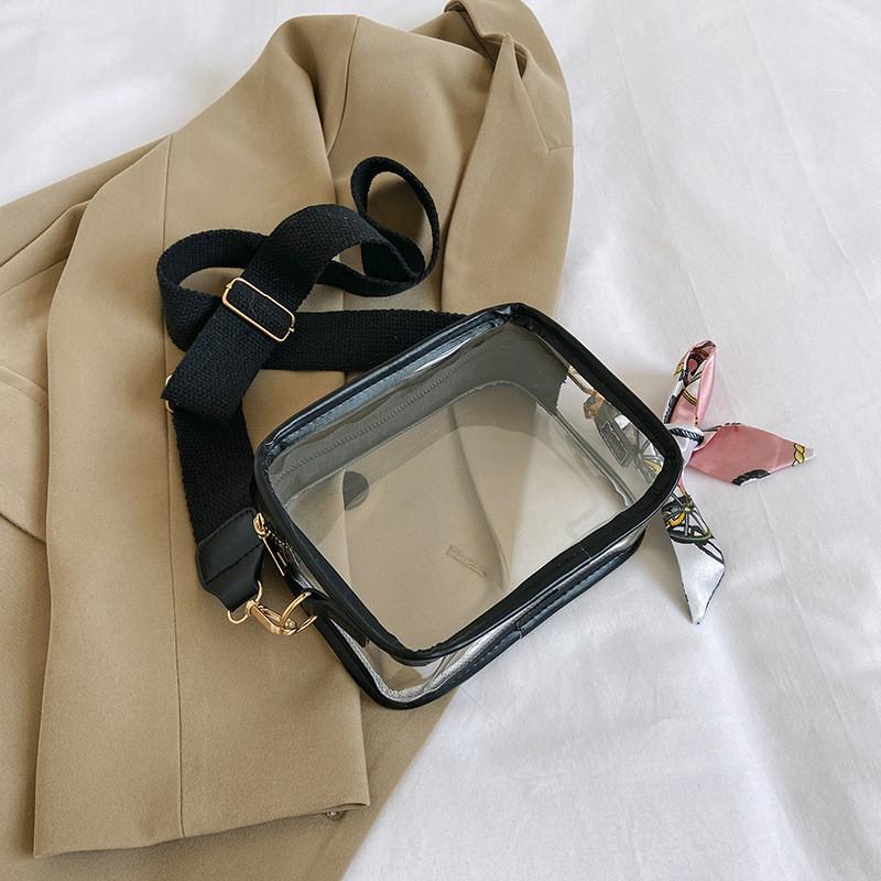 

Chic Fall Jelly Crossbody Bag For Women In Black White Yellow And Pink Color Options чёрный