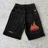 Unisex Y2K Baggy Shorts Vintage American Streetwear Printing Denim Shorts 2000s Hip Hop Men Women Casual Basketball Shorts