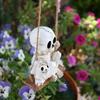 Skeleton And Ghost Cat Figurine Halloween Swing Skeleton Ornament Gothic Hanging Decoration for Car Rearview Mirror Home Halloween Party Decor