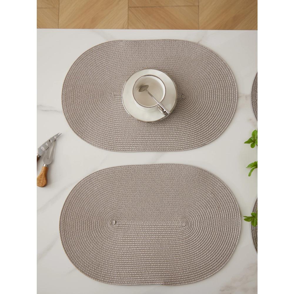 4PCS/6PCS 45x30cm Oval Woven Placemat Nordic Non-slip Coaster Pad Dining Table Mat Tableware Home Kitchen Decor