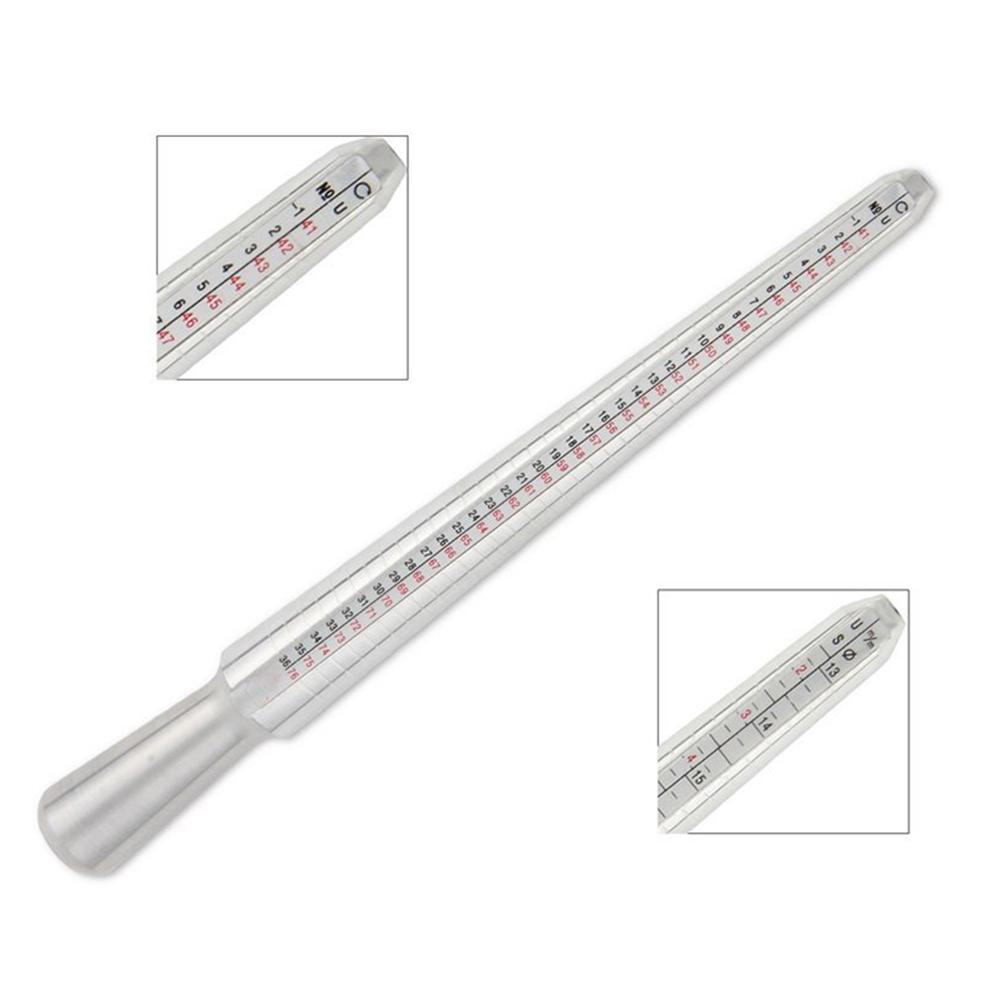 Silver Ring-sizer Gauge Tool Finger Sizing Measuring Stick