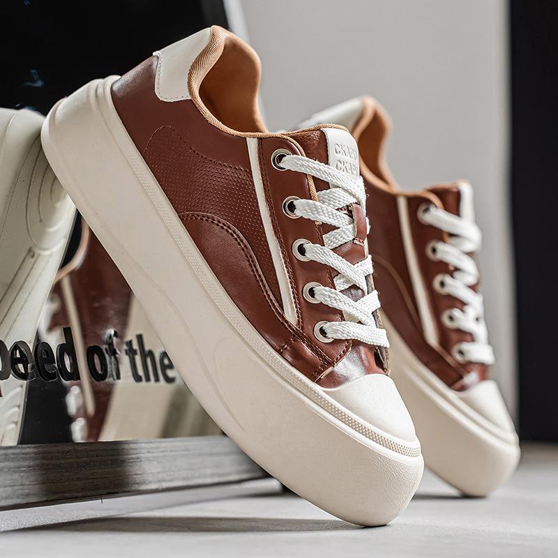 New autumn outdoor thick-soled wear-resistant casual shoes, youth leather board shoes