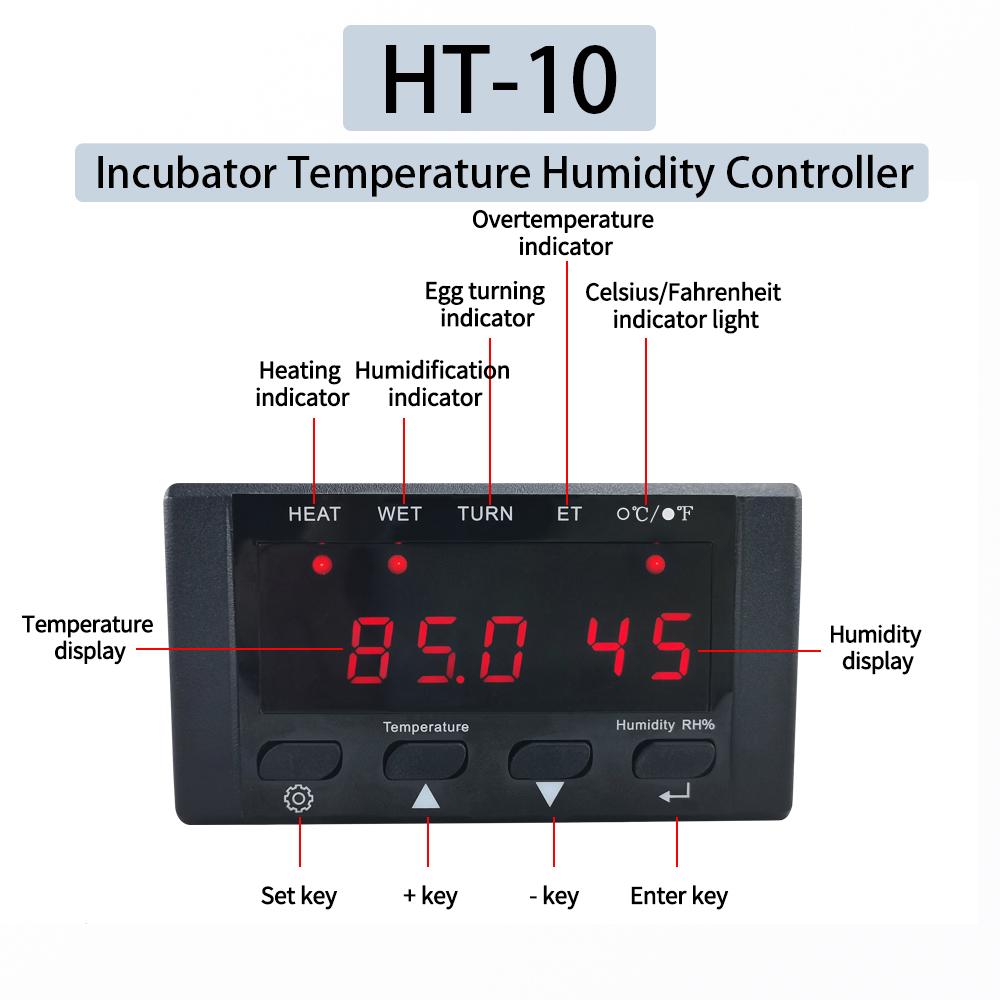 AC110-220V Контроллер температуры HT-10 Термостат для аквариума и инкубатора Автоматический интеллектуальный контроллер температуры и влажности