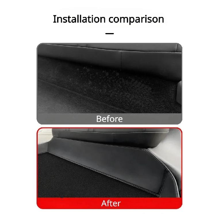 Rear Seat Lower Protective Mat for Tesla Model 3 Y Full Surround Cushion Protector Anti-Dirty Kick Pad Leather Car Accessories