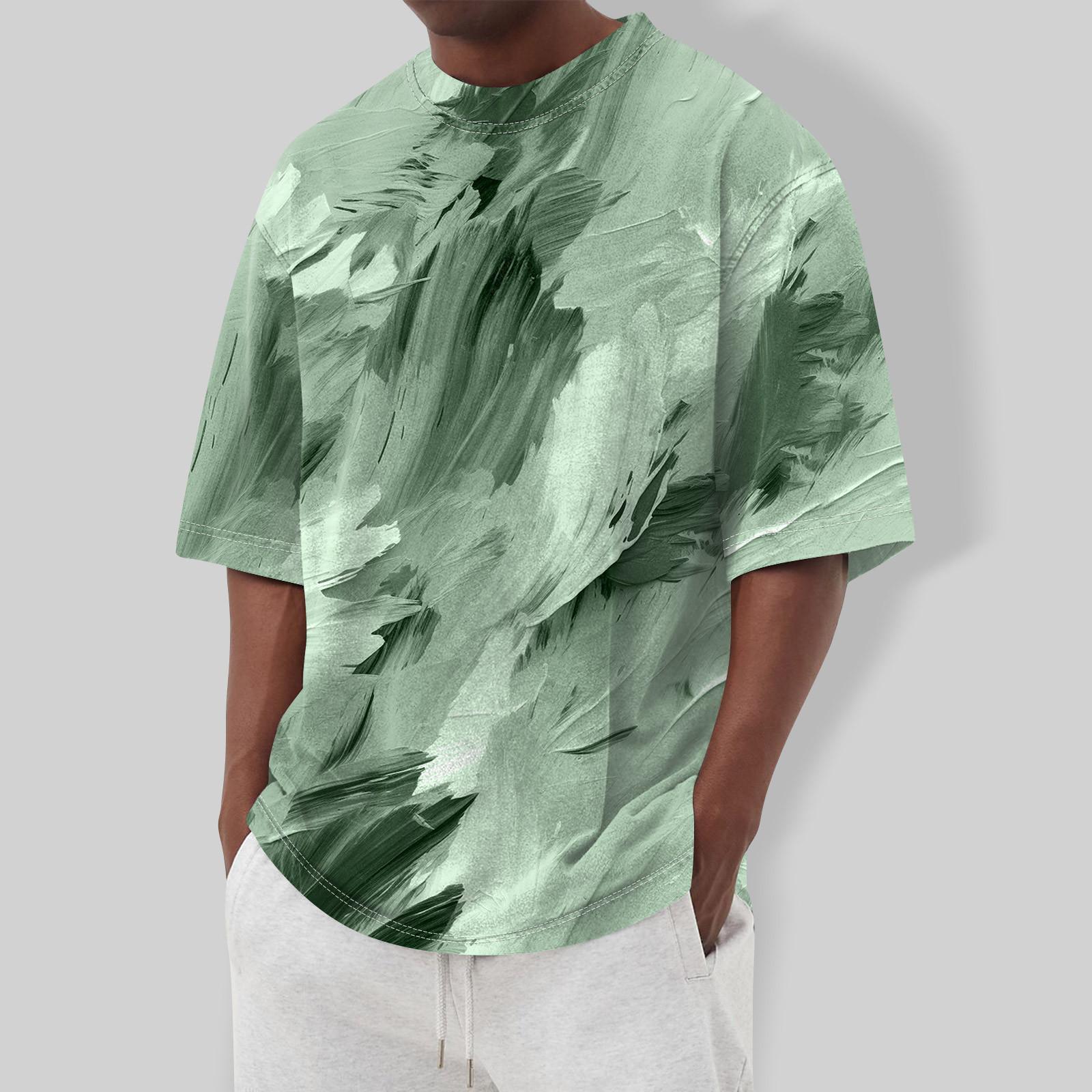 

Summer Men s Popular T-shirt Printed Round Neck Short Sleeve T-shirt XL