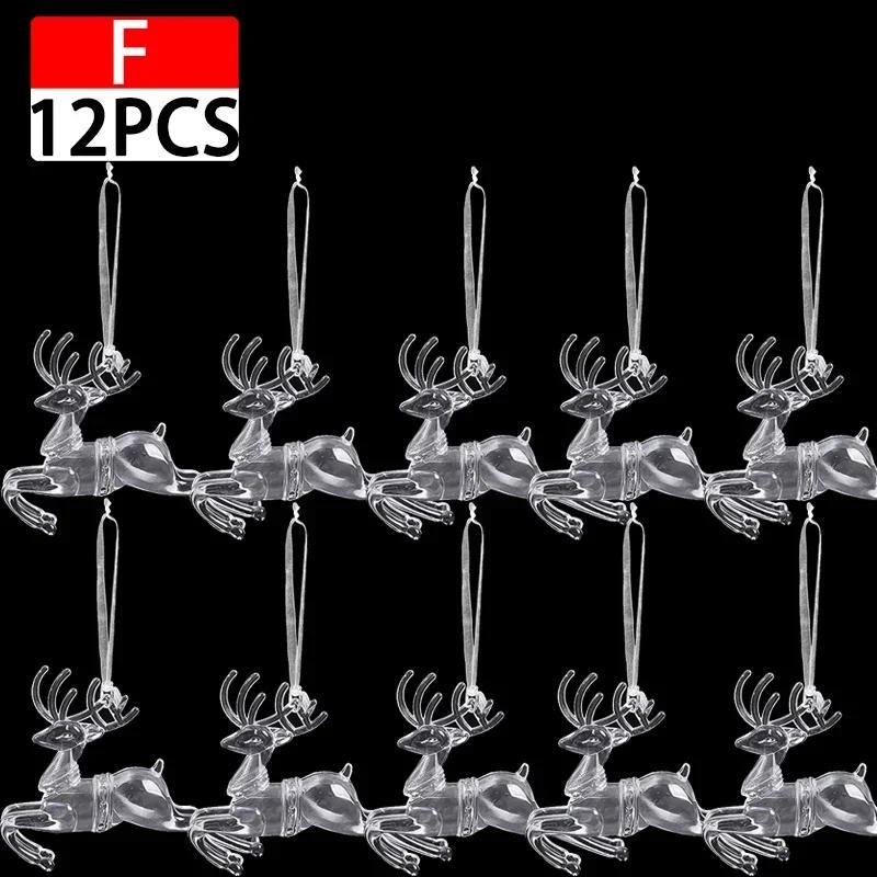 Crystal Snowflake Ornament Christmas Tree Icicle Snowflake Angel Elk Reindeer Clear Crystal Indoor Outdoor Party Decorations