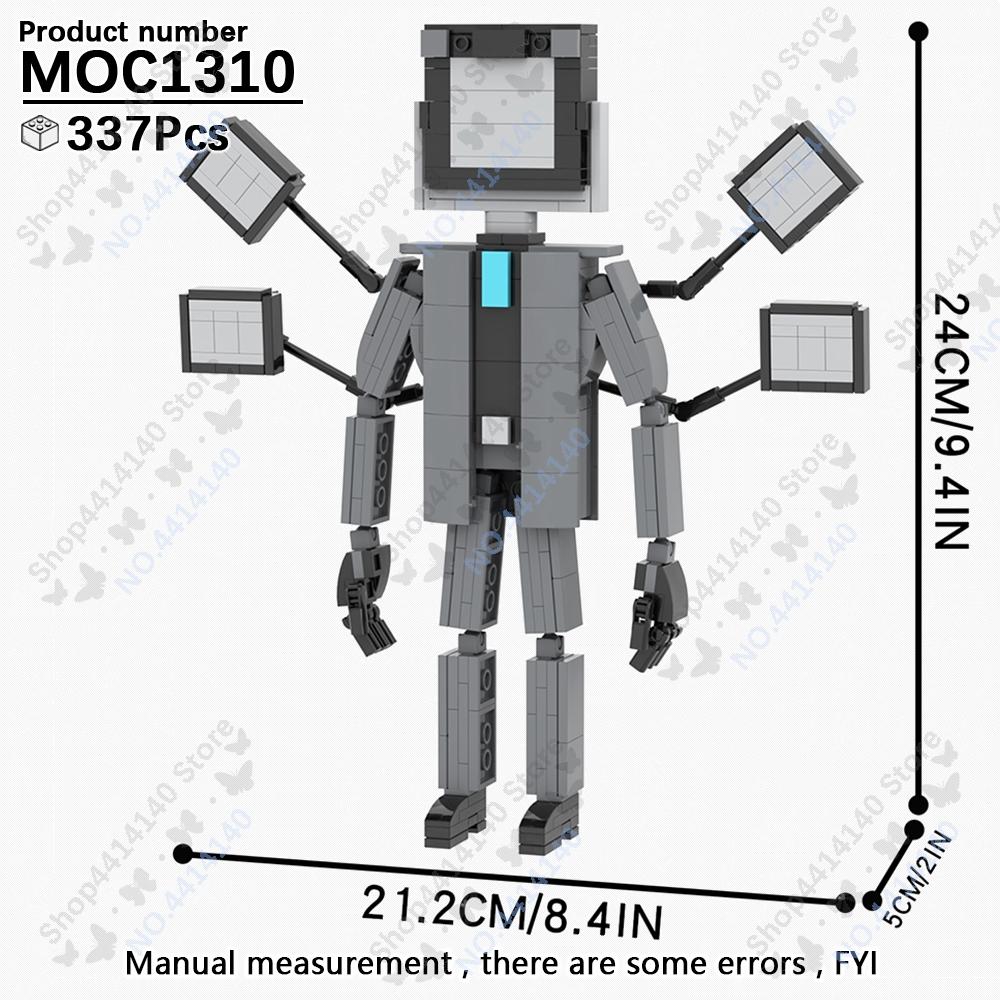 MOOXI Animeserie Skibidi Toalett Figurer Monitorfolk Lydmann Byggeklosser Modell MOC Kloss DIY Montessori Leke Barnegaver
