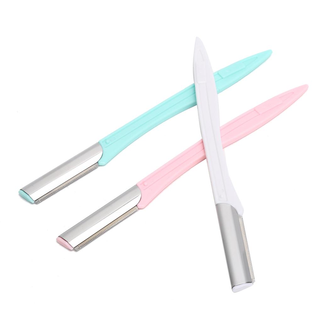 3Pcs Women Eyebrow Trimmer Stainless Steel Blade Facial Hair Shaver Eyebrow Shaping Razor