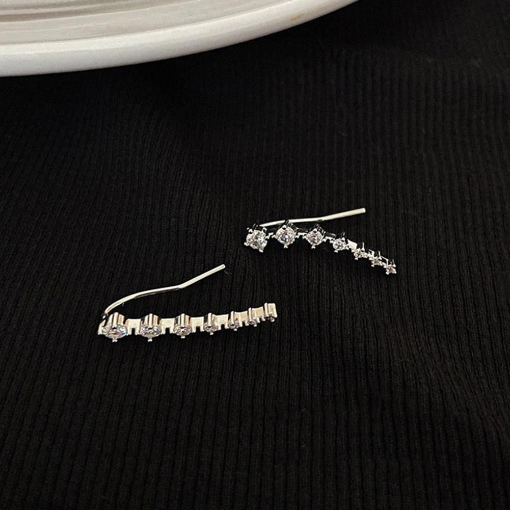 Light Luxury Niche Design Zircon Inlaid Earrings Seven Star Earrings Curved Earrings Zircon Fas J2G5