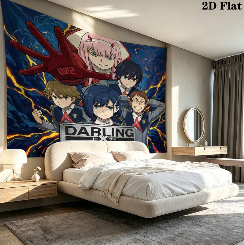 Franxx Wall Tapestry Aesthetic Wall Hanging Printed Fabric Blanket Decorative Tapestries For Bedroom Living Room Home Decor