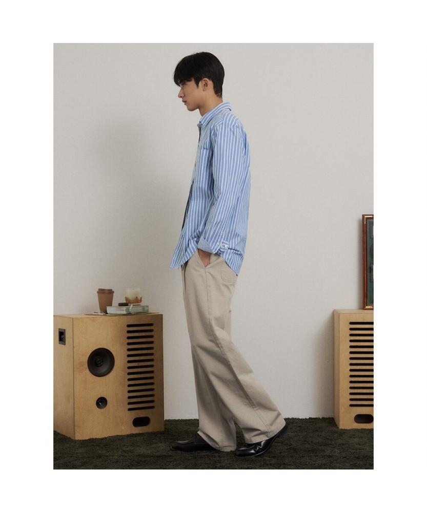 Binpolmen Heritage Club Tuck Wide Chino Pants Beige
