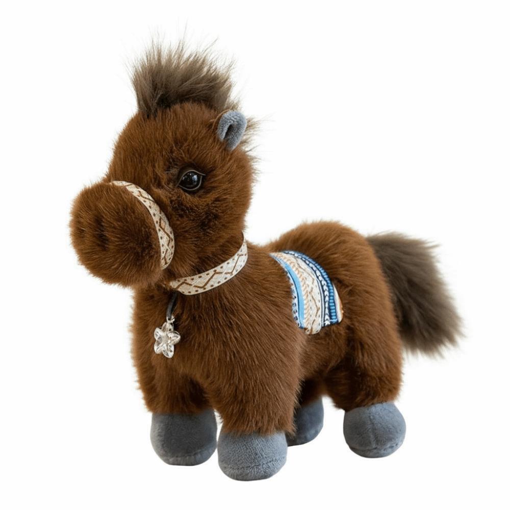 Cartoon New Year Mascot Soft Lifelike Details Plush Doll Horse Plush Toys  Birthday Gifts