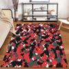 Abstract Red Black Gray Camouflage Pattern Carpet for Home Decor Suitable for Use As an Anti-slip1 For1room and Bedroom Sofas