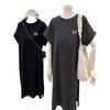 Short-sleeved T-shirt Skirt, Summer Mid-length Knee-length Dress, Slimming Over-the-knee Dress