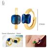 925 Silver Ear Buckles Fashion Hoop Earrings Dark Blue Crystal Pendant Gold Earrings High Women's Jewelry Luxury Gifts