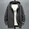 Herbst Winter Hoodie Männer Fleece Hoodies Einfarbig Jacke Zip Up Hoodies Strickjacke