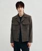 ARRAYED Brushed Herringbone Crop Jacket [Kamel]