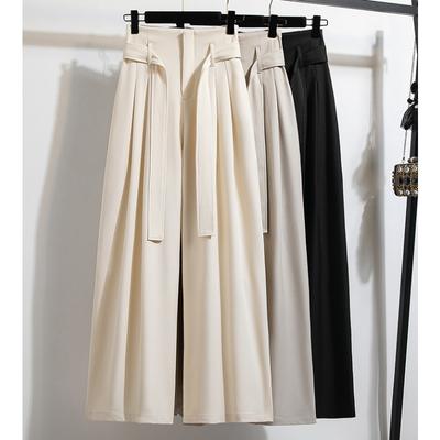 Spring Plus Size Women Wide Leg Pants High Waist Basic Elastic Pants Loose Casual Trousers Pleated Pants 5XL