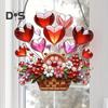 Potted Plants Sun Catcher Acrylic Window Hanging Ornament Floral Pattern Suncatcher for Home Wall Sunlit Spaces Decoration