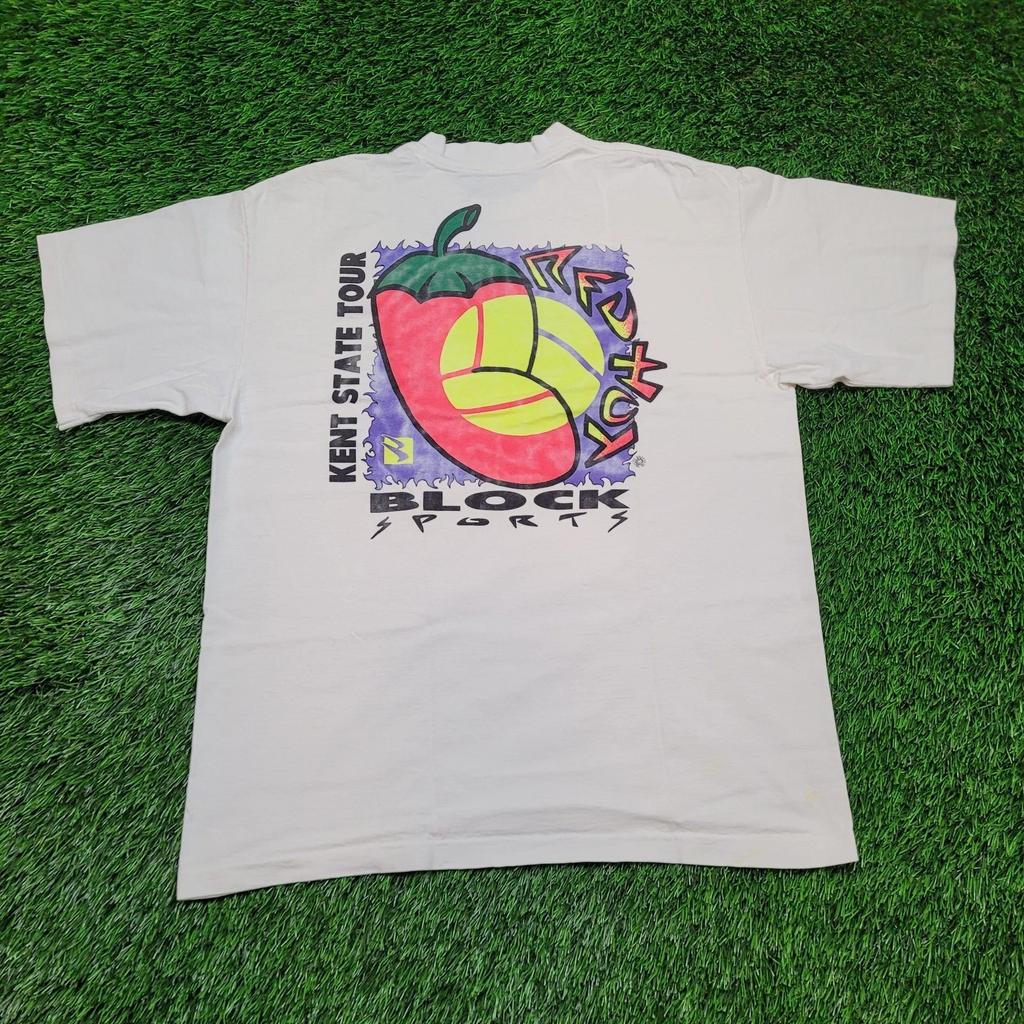 VTG 1992 Kent State Tour Neon T-Shirt Single Stitch 90er Boxy Fit Groß USA