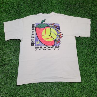 VTG 1992 Kent State Tour Neon T-Shirt Single Stitch 90er Boxy Fit Groß USA