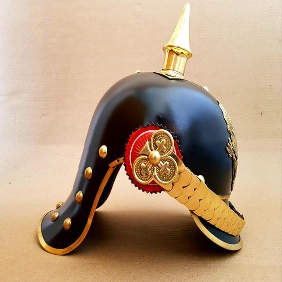 Deutsche Pickelhaube Kaiserlicher Preußischer Helm WW1 Stil Stachelhelm Bestes Geschenk für ihn, Cosplay-Geschenk