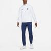 Nike Printed Logo Crew Neck Zip Jacket And Cuffed Sports Pants Set Men Sportswear White Blue DQ8000-101