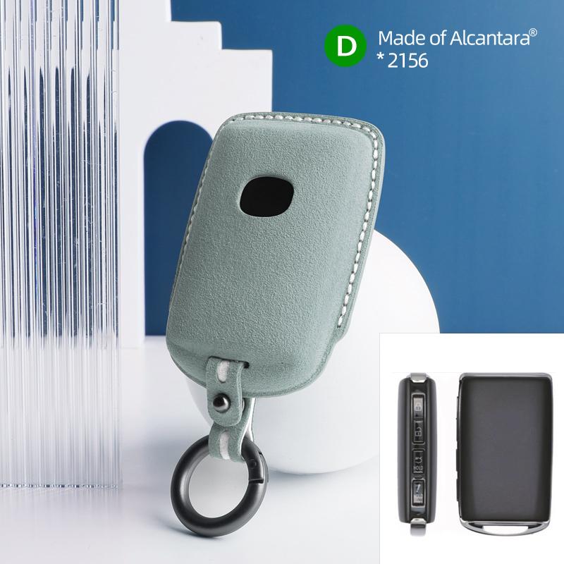 Car Key Case for Mazda 3 6 CX30 CX50 CX60 CX5 CX8 CX9 MX30 Cover Shell Suede Alcantara Keychain 4 Buttons Protector Accessories