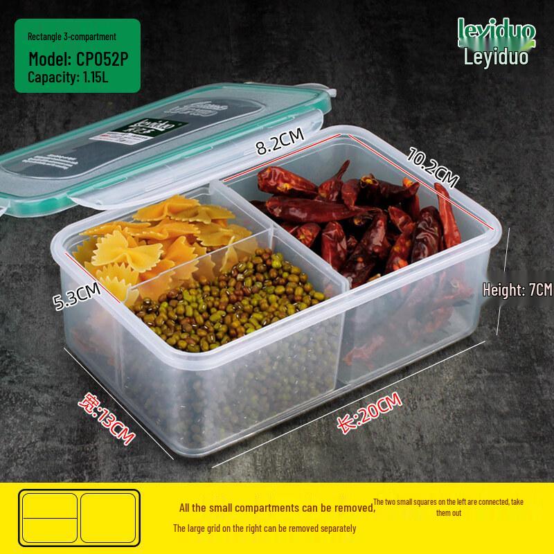 ZISIZ Divided Plastic Food Storage Container