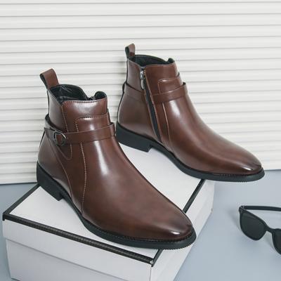 Mode Herrenmode Trends Leder Chelsea Boots Herren Business Stiefelette Herren Casual Britischer Stil Braune Stiefelette High-Top Schuhe