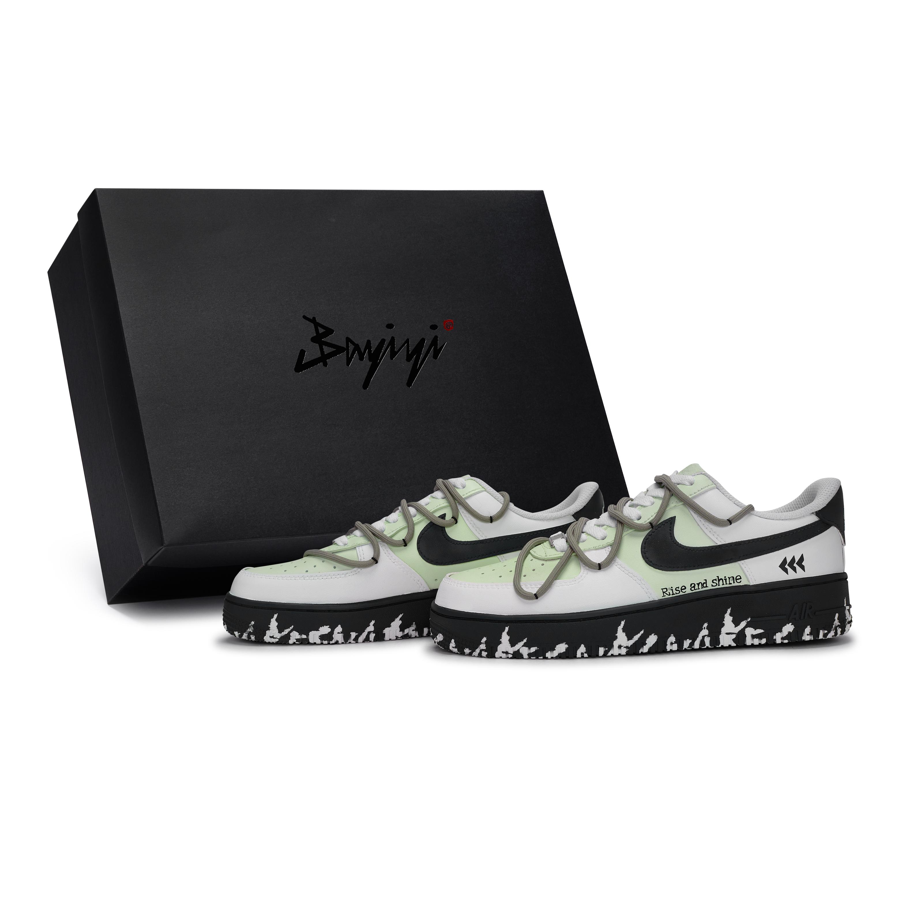 

Nike Air Force 1 Low top Skateboard Shoes Unisex Black And White Mint Green CW2288-111(Team80-S-BOX) 38.5