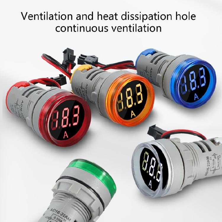 22mm Round LED Ammeter Voltmeter Display Voltage Current 0-100A Meter Indicator LED Display for Industrial Equipment