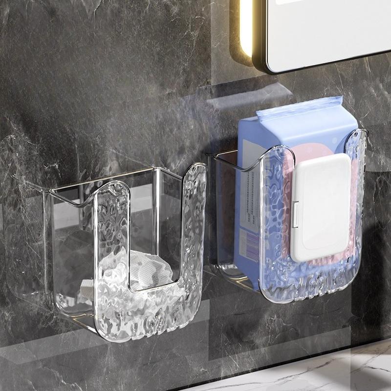 Suction Cup Wall-mounted Tissue Box for Home Bathroom and Toilet, Storage Drawer for Wet Wipes, Face Masks and Toilet Paper.