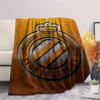 1Pc Club Brugge K V Print Flannel Blanket, High quality Comfortable for All Seasons, Home Decor, Warmth and Comfort, Perfect for Christmas Gifts