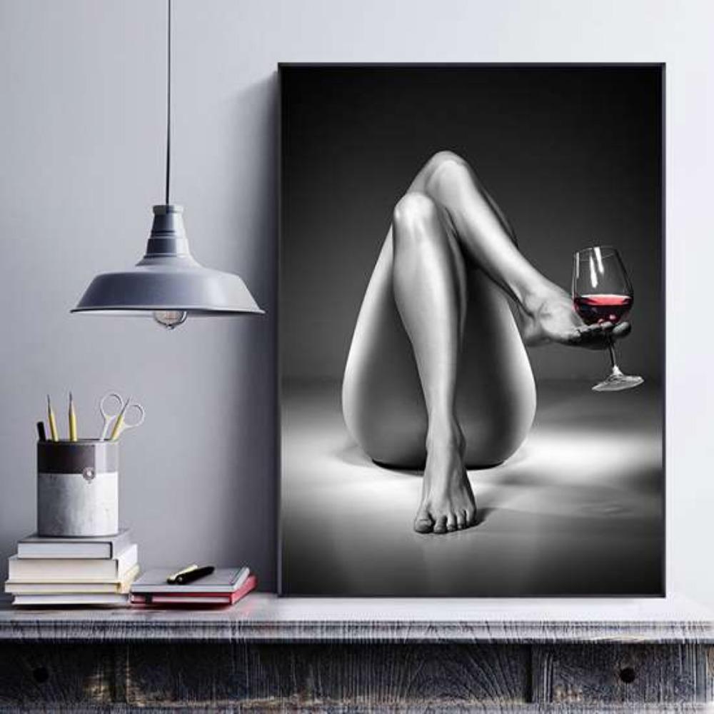 Creative Body Art Sexy Lady Portrait Black and White Wall Art Picture Digital Print Canvas Painting Background Wall Decoration